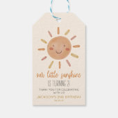 Onze Little Sunshine Yellow Sun Birthday Party Cadeaulabel (Achterkant)