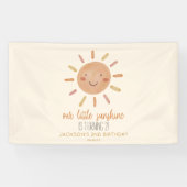 Onze Little Sunshine Yellow Sun Birthday Party Spandoek (Horizontaal)