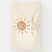 Onze Little Sunshine Yellow Sun Birthday Party Spandoek (Verticaal)