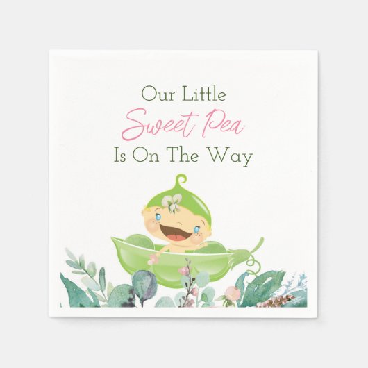 Onze Little Sweet Pea Party Napkins Servet (Voorkant)