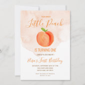 Onze Little Sweet Peach verjaardagsuitnodiging Kaart (Voorkant)