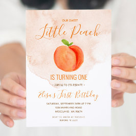 Onze Little Sweet Peach verjaardagsuitnodiging Kaart