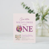 Onze Little Wildflower 1e Verjaardag heldere bloem Briefkaart (Staand voorkant)