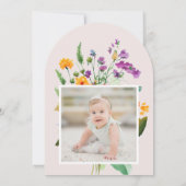 Onze Little Wildflower 1e Verjaardag heldere bloem Kaart (Achterkant)