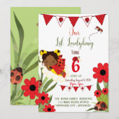 Onze Love Bug Birthday Invitation Kaart (Voorkant / Achterkant)