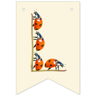Onze Love Bug Ladybug verjaardagsbanner Eerste ver Vlaggetjes