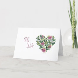 Onze Love Floral Heart Valentijn Day Feestdagen Kaart