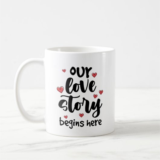 Onze Love Story Mok, het geschenk van de romantisc Koffiemok (Links)