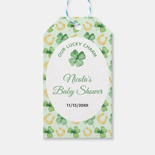Onze Lucky Charm St Patrick's Baby Shower Cadeaulabel (Voorkant)