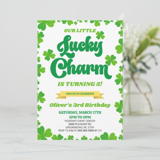 Onze Lucky Charm St. Patrick's Day verjaardagsfees Kaart (Staand voorkant)