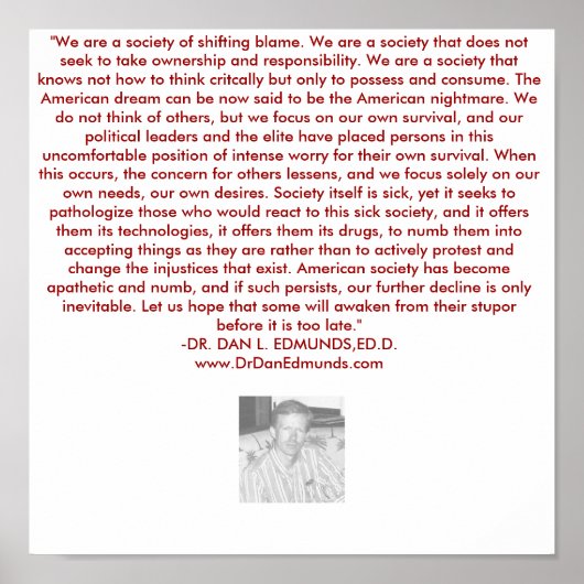 ONZE MAATSCHAPPIJ IN DISTRESS POSTER (Voorkant)