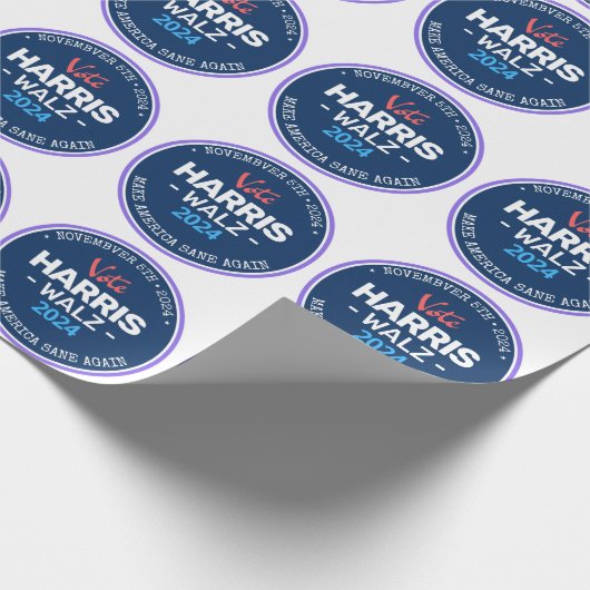 Onze Make America Sane Again Harris Walz 2024 Cadeaupapier (Hoek)