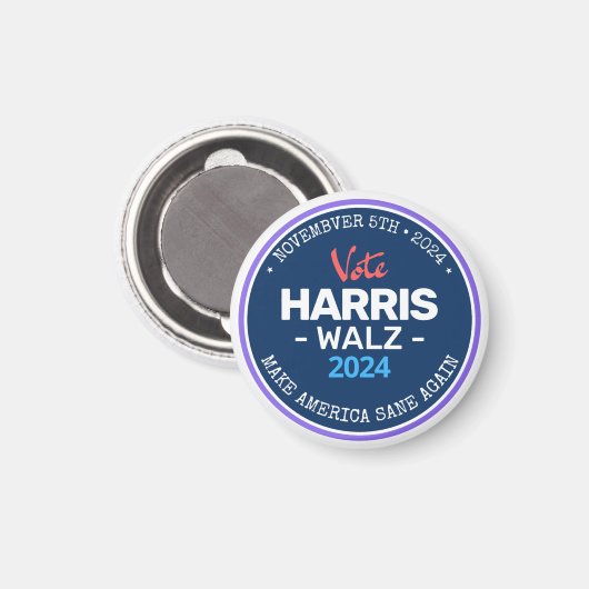 Onze Make America Sane Again Harris Walz 2024 Magneet (Voorkant / Achterkant)