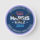 Onze Make America Sane Again Harris Walz 2024 Ronde Klok (Voorkant)