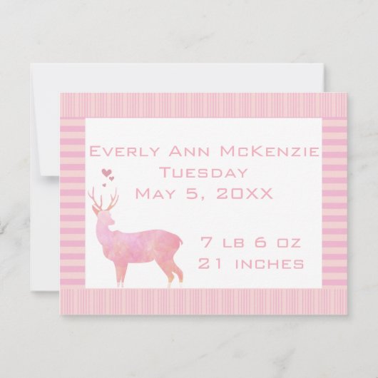 Onze mededeling van de kostbare Lil Pearl Baby Gir Aankondiging (Achterkant)