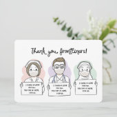 Onze medische frontliners op prijs stellen bedankkaart (Staand voorkant)