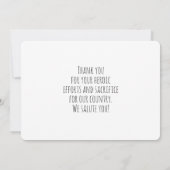 Onze medische frontliners op prijs stellen bedankkaart (Achterkant)