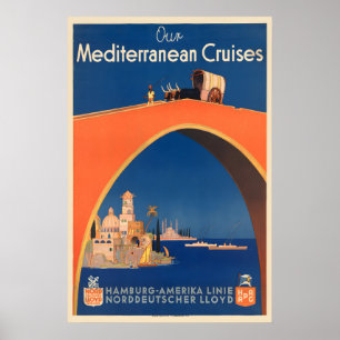 Onze Mediterrane Cruises Oude Reisposter Poster