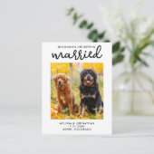 Onze mensen worden gehuwd met een hond die de datu aankondigingskaart (Staand voorkant)