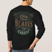 Onze messen zijn scherp t-shirt ontwerp (Achterkant)