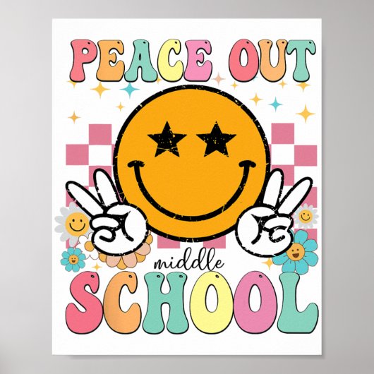 Onze middelbare school groovy afstuderen laatste d poster (Voorkant)