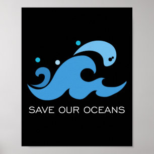 Onze milieuboodschap op de Dag van de Oceanen redd Poster