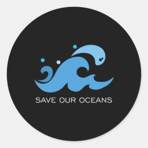 Onze milieuboodschap op de Dag van de Oceanen redd Ronde Sticker