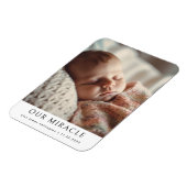 Onze Miracle Modern Foto Baby Geboorte Aankondigin Magneet (Linkerzijde)