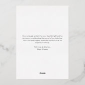 Onze Miracle Modern Foto Baby Geboorte Folie Feestdagenkaart (Achterkant)