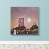 Onze moderne maan canvas afdruk (Insitu (Houten vloer))
