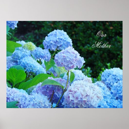 Onze Moeder geschenken kunst Prints Blauw Lavendel (Voorkant)