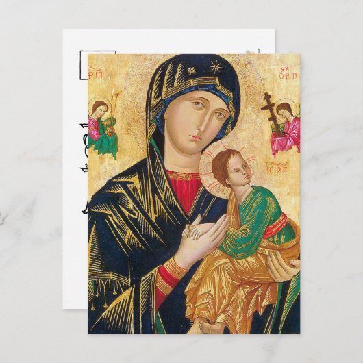 Onze moeder Maagd Maria van Perpetual Help Briefkaart (Voorkant / Achterkant)