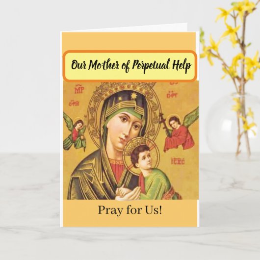 Onze Moeder van Altijdduurzame Bijstand Kaart (Gele Bloem)