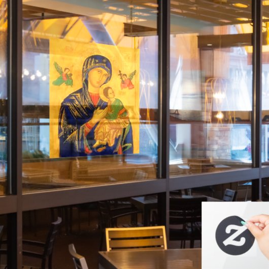 Onze moeder van de persoonlijke hulp raamsticker (Restaurant Raam)
