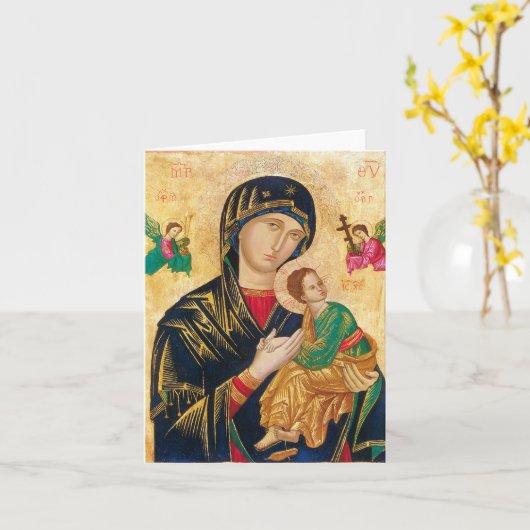 Onze Moeder van Eeuwigdurende Hulp Noteer Kaart me (Gele Bloem)