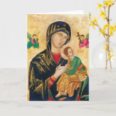Onze moeder van Perpetual Help Blessed Maagd Mary Kaart (Gele Bloem)