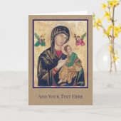 Onze moeder van Perpetual Help Blessed Maagd Mary Kaart (Gele Bloem)