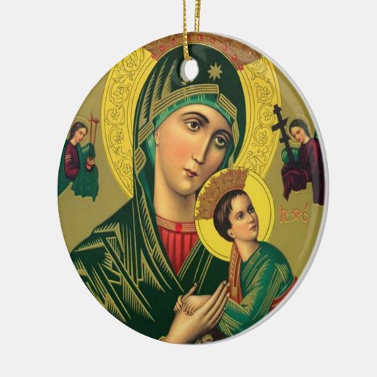 Onze moeder van Perpetual Help Jezus Keramisch Ornament (Links)