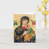 Onze moeder van Perpetual Help Traditionele Kathol Kaart (Gele Bloem)