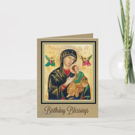 Onze Moeder van Perpetual Help Verjaardag Kaart (Voorkant)