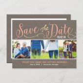 Onze momenten redden de datum Briefkaart - perzik (Voorkant / Achterkant)