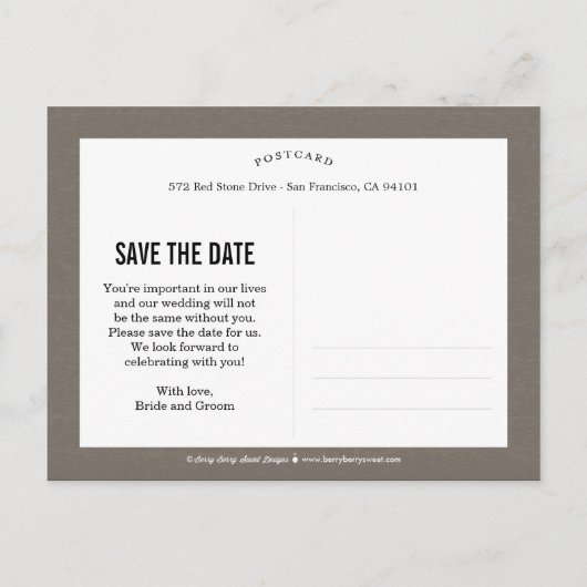 Onze momenten redden de datum Briefkaart - perzik (Achterkant)