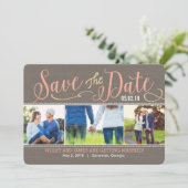 Onze Moments Save The Date Kaart - Perzik (Staand voorkant)