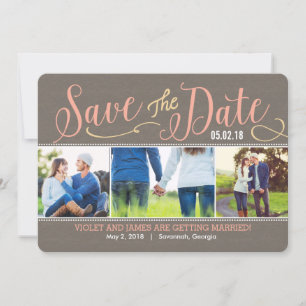 Onze Moments Save The Date Kaart - Perzik