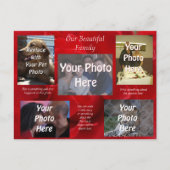 Onze mooie familiefoto's over rode rozen briefkaart (Voorkant)