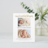 Onze mooie zegengeveegde Baby geboorteaankondiging Briefkaart (Staand voorkant)