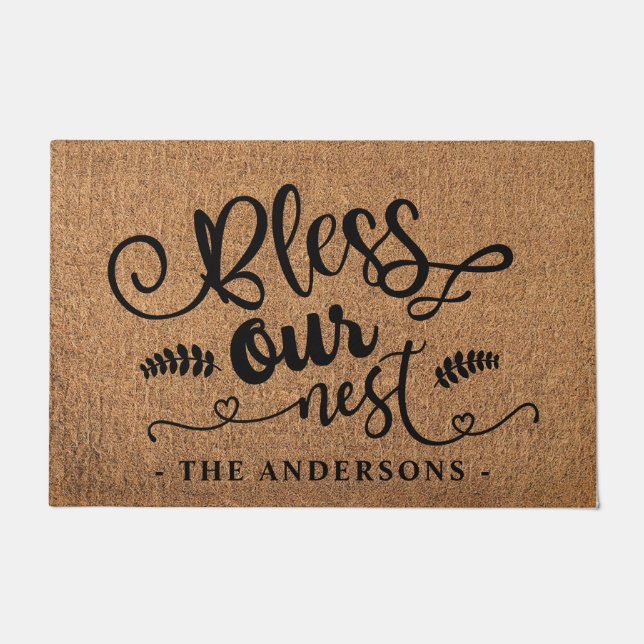 Onze naaste persoonlijke Faux Burlap Doormat Deurmat (Voorkant)