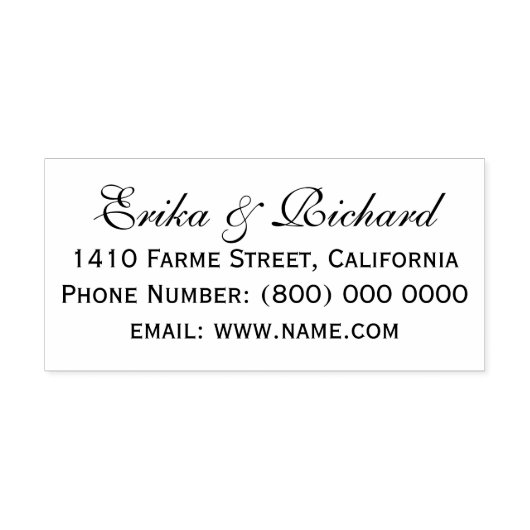 Onze namen Bruiloft Retouradres Rubberstempel (Afrduk)