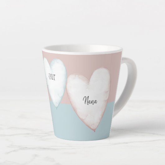 Onze Nana Heart Turquoise & Peach Mok (Rechterhoek)