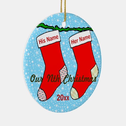 Onze negende kerst keramisch ornament (Rechts)